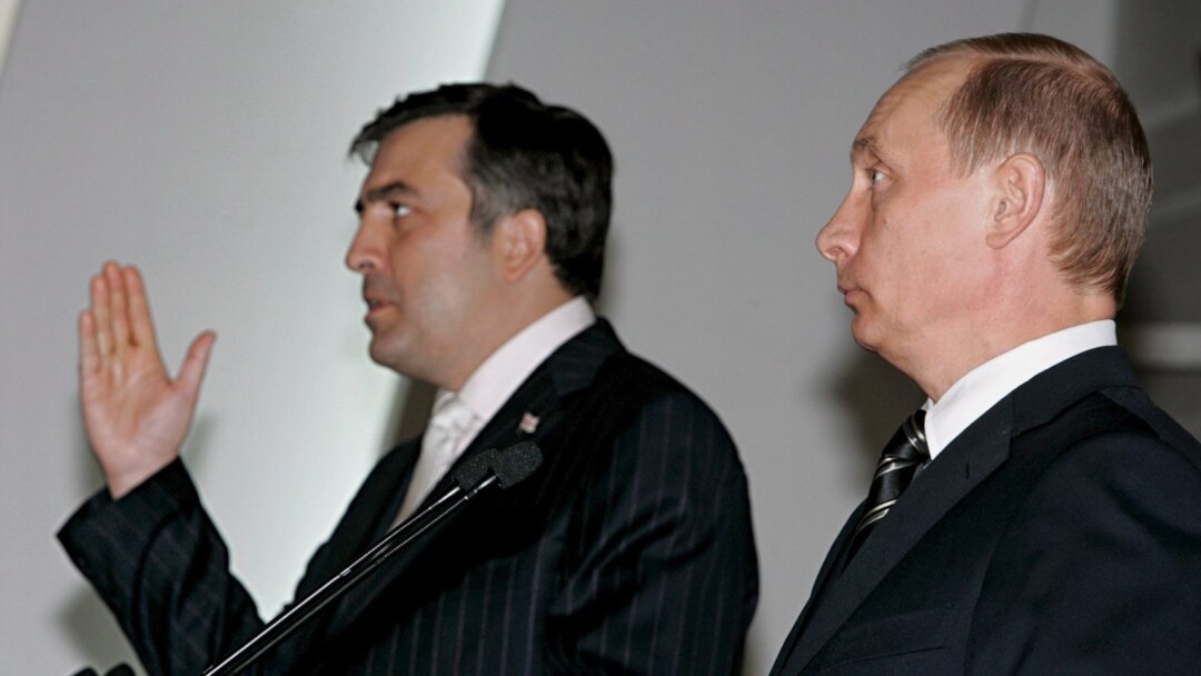 Mikheil Saakashvili and Vladimir Putin.